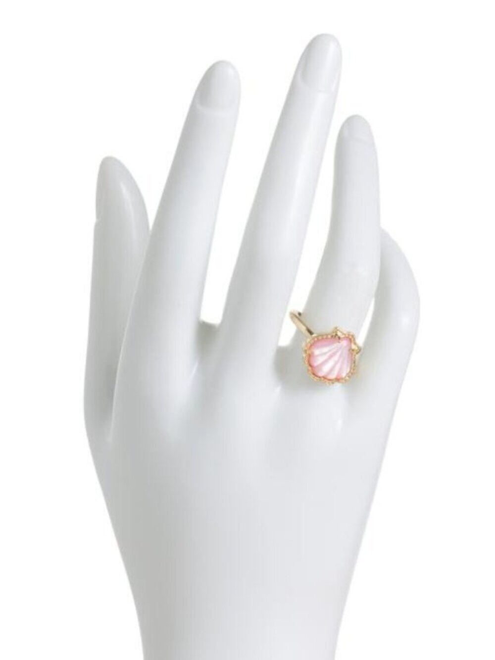 KENDRA SCOTT Gold Blush Mother Of Of Pearl Brynne Shell Band Ring - Picture 2 of 3